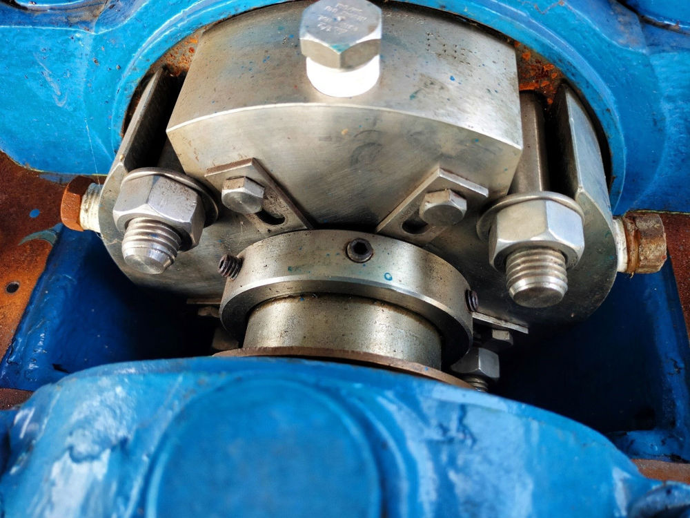 Mechanical seal mounted on a centrifugal pump.